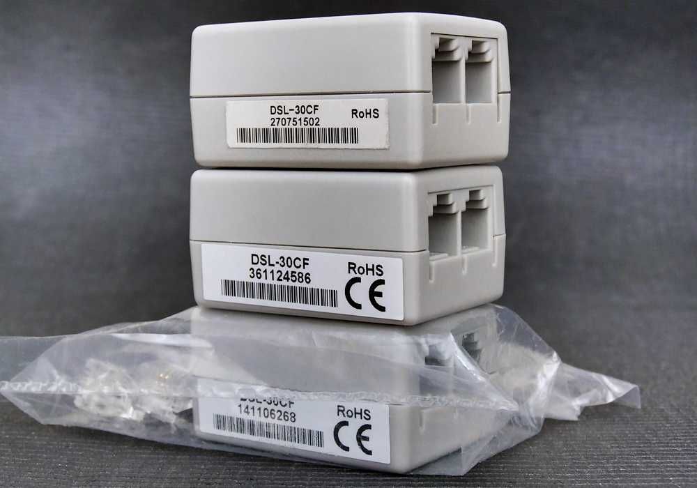 3 ADSL-сплиттера + кабели RJ11 1,8 м