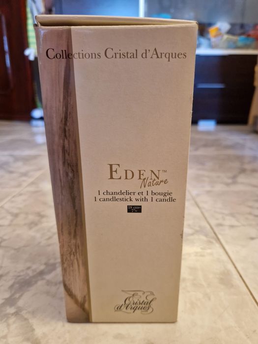 Castiçal com pé verde Cristal D'arques