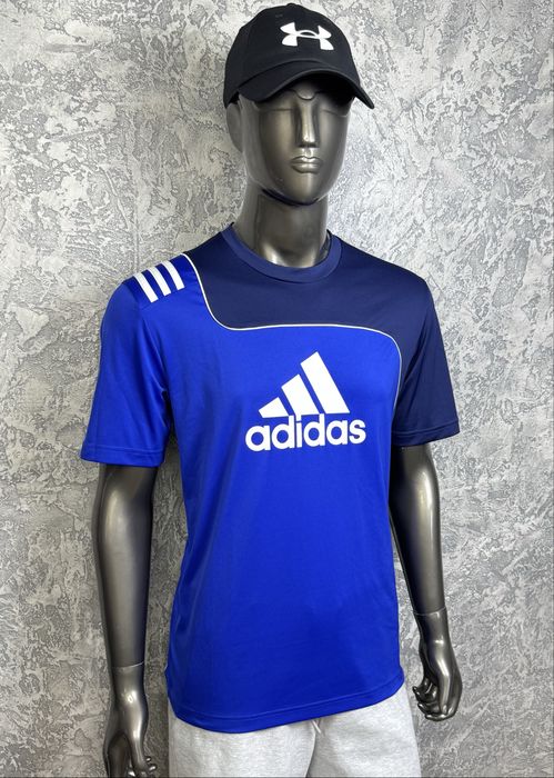 Adidas Climalite футболка L размер спортивная синя с лого
