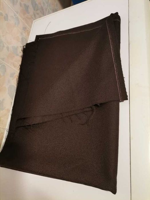 Kupon materiału vintage, ciemny brąz, "czekolada