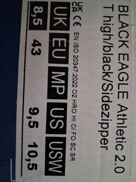 Botas militares Haix athletic 43 fecho