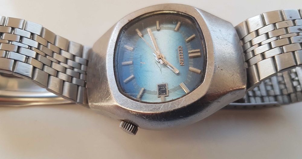 Zegarek nareczny Citizen 6000 Automatic 21 Jewels vintage niebieski bransoleta sr 37mm meski damski unisex