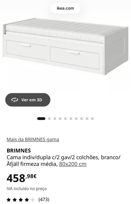 Cama IKEA Brimnes indiv/dupla