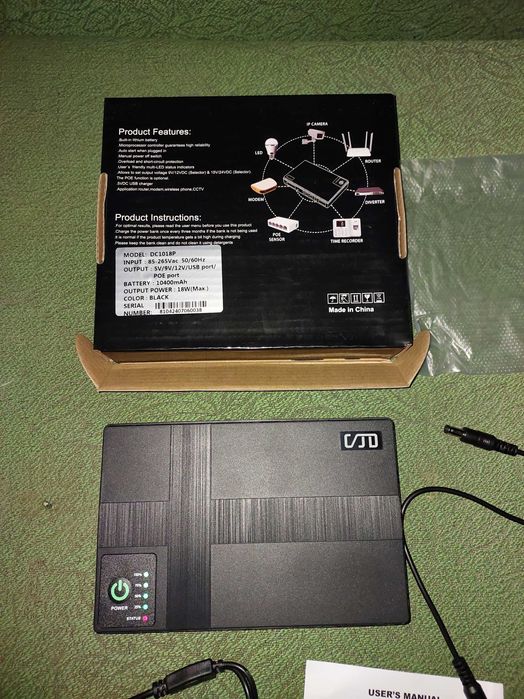 ДБЖ для роутера / UPS безперебійник на 10400 mAh DC1018P POE
