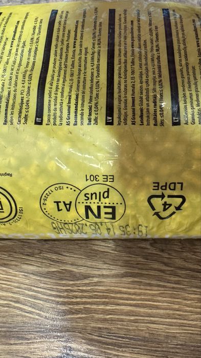 Pellet Graanul A1 15kg 6mm tranpost widna