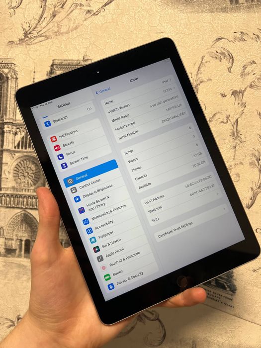 iPad 6 32gb 84% акб