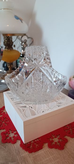 Kosz kryształowy z prl