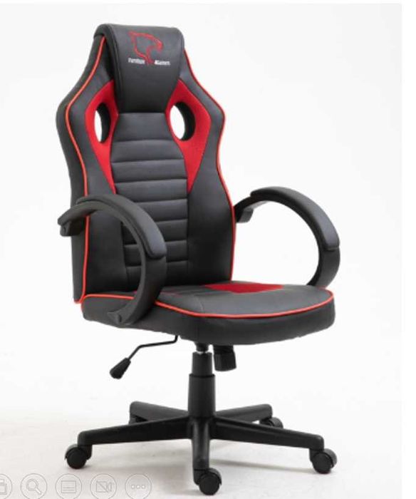 Cadeira gamer preta e vermelha