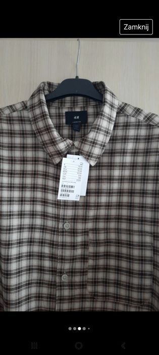 Koszula męska w kratkę L/Xl H&M