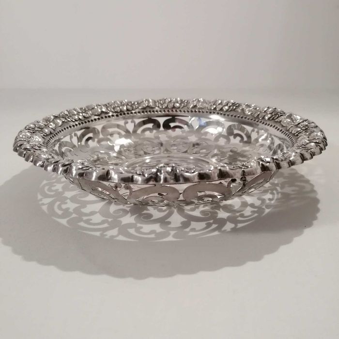 Salva ou Fruteira de Prata Vazada - Águia