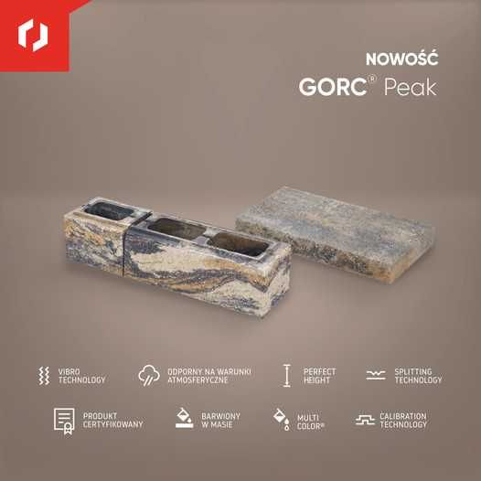 Klasyczne ogrodzenie łupane z bloczków Joniec Gorc PEAK kolor ONYX