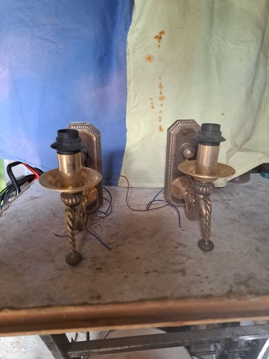 2 Candeeiros  (apliques) de parede em latão
