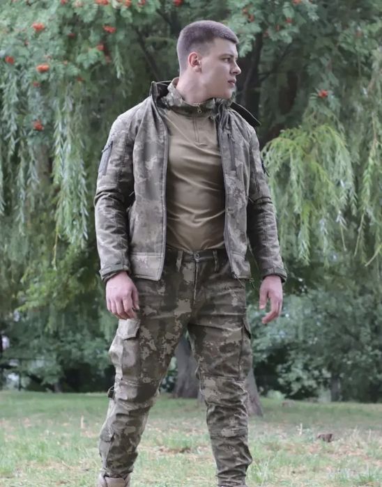 Штани зимові на флісі камуфляж Combat Soft Shell водовідштовхувалні