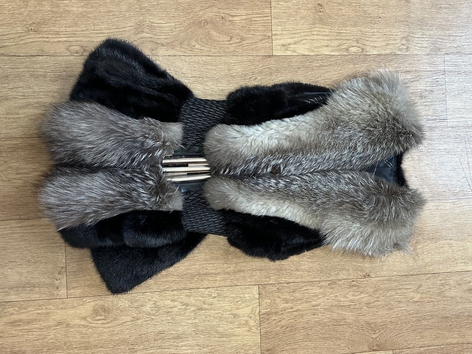 Жилетка жіноча хутро норка + чорнобурка