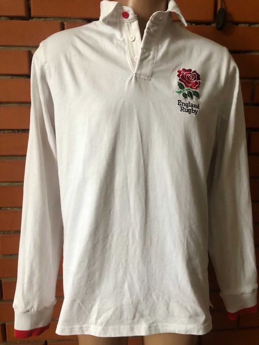 Лонгслів England Rugby — класична регбійка, біла