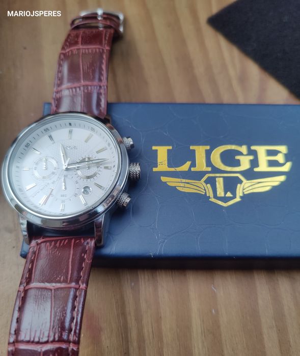 Relógio LIGE , resistente à água