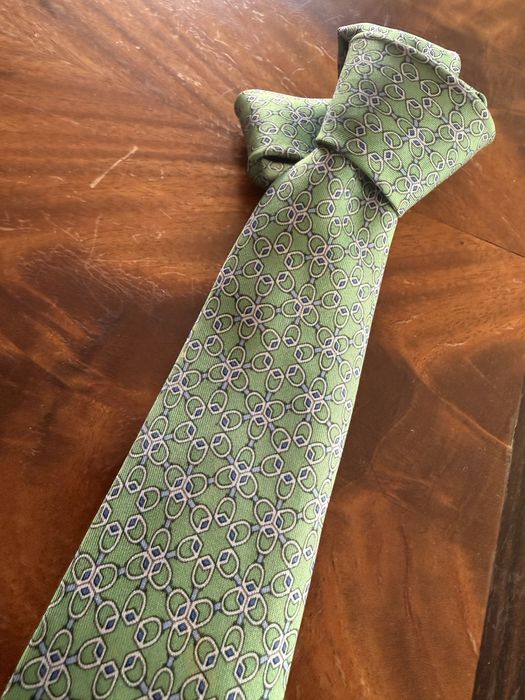 Gravata Hermès Verde e  Azul