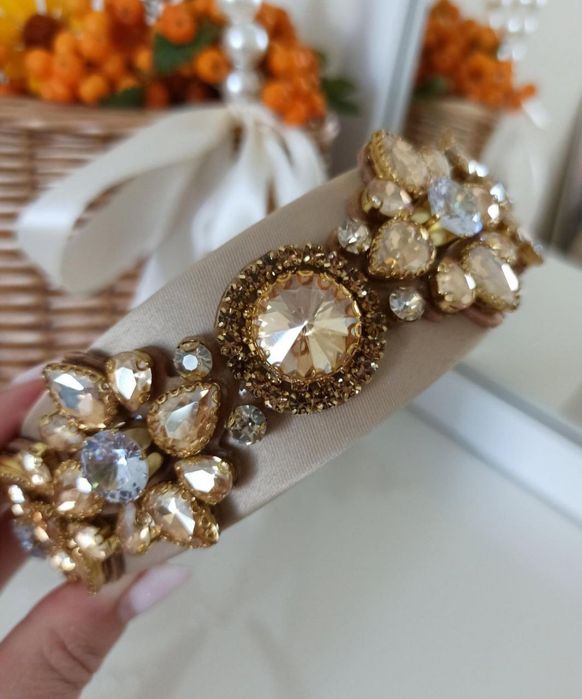 Шикарний обідок з кристалами, діадема, обруч для волосся, пов'язка на