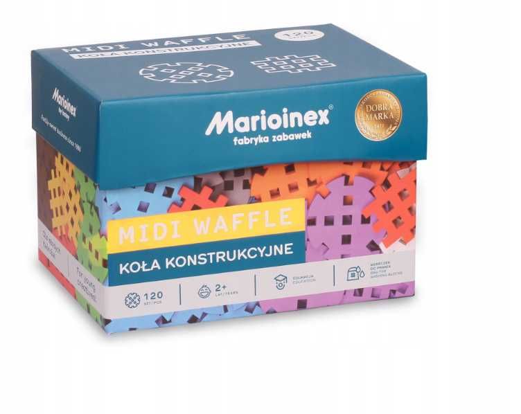 MARIOINEX 904138 klocki midi wafle KOŁA KONSTRUKCYJNE 120 elementów