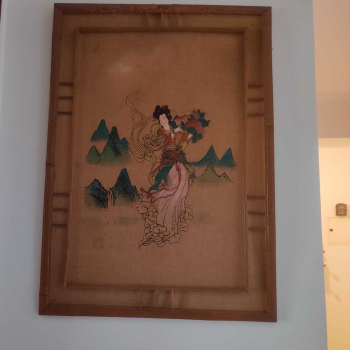 Quadro emoldurado estilo asiático