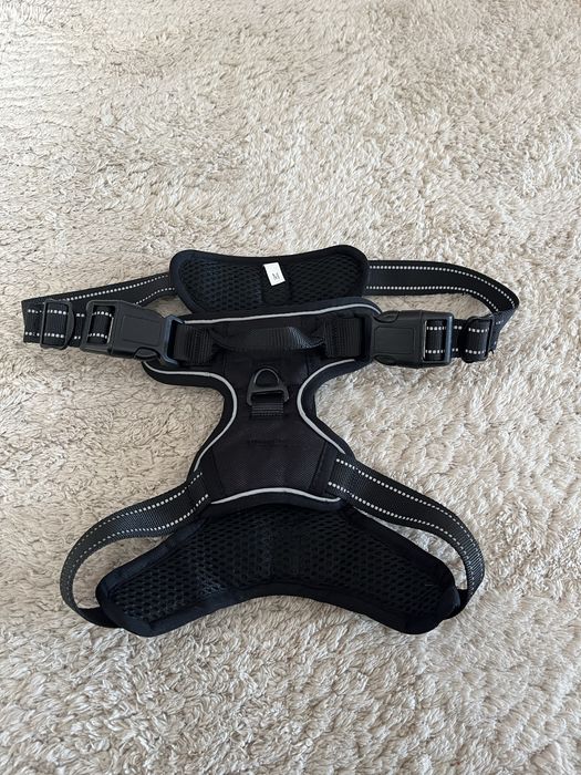 SZELKI dla psa BEZUCISKOWE czarne GUARD M 38-71cm Jamnik Mops