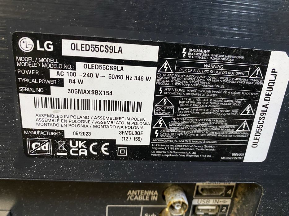 Tv LG OLED55CS9LA zbity
