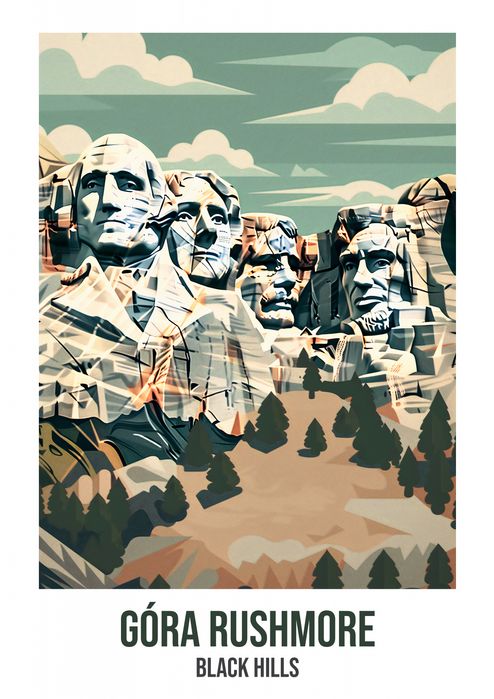Plakat 42x59,4cm Góra Rushmore