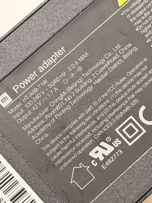 Carregador Original Xiaomi M365 / Pro / 1S / Essential