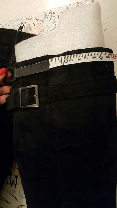 Kozaki na koturnie rozm. 36 czarne czerń zamsz