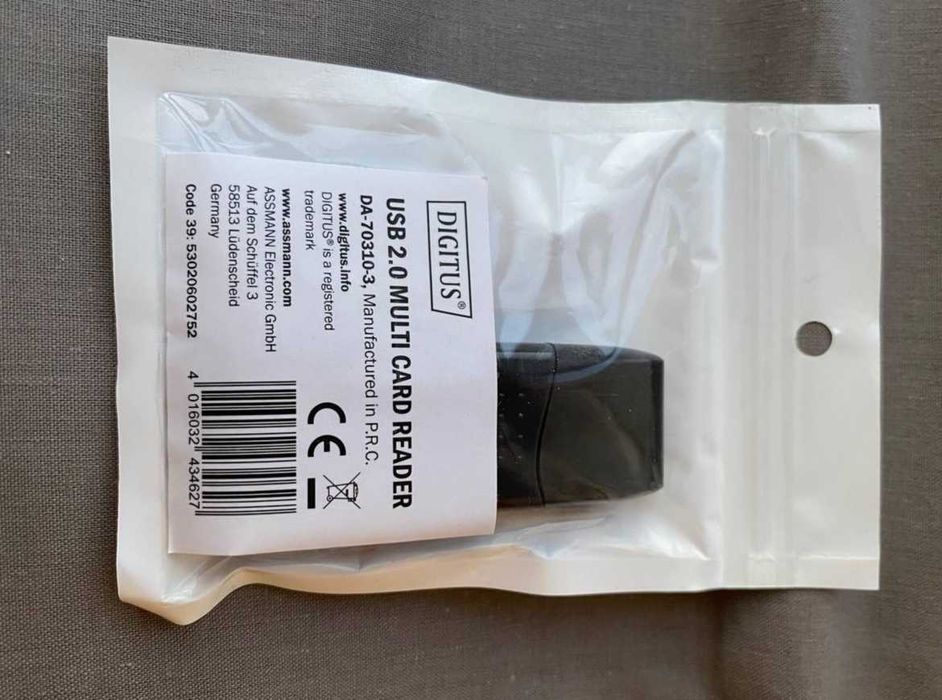 Зчитувач флеш-карт Digitus USB 2.0 SD/MicroSD (DA-70310-3)