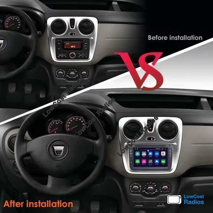 Rádio 2DIN 7" Android • DACIA Logan Sandero Duster Lodgy • CARPLAY | CARPLAY • ANDROID AUTO