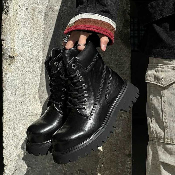 Ботинки TERRAINCOGNITA Distressed Leather Black Work Boots