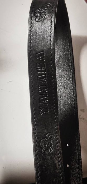 Yamaha кожаный ремень с серебряной пряжкой