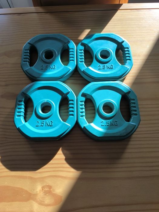 Conjunto 4 Discos 2.5kg (10kg Total) – Revestidos e com Pegas