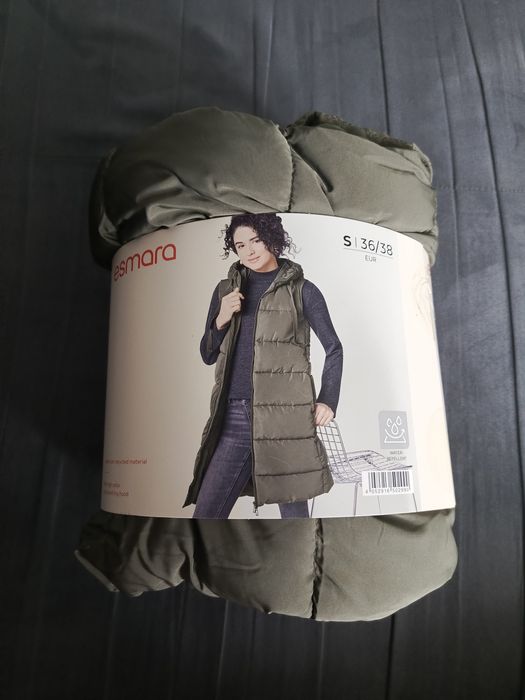 Kamizelka khaki z zamkiem dwukierunkowym