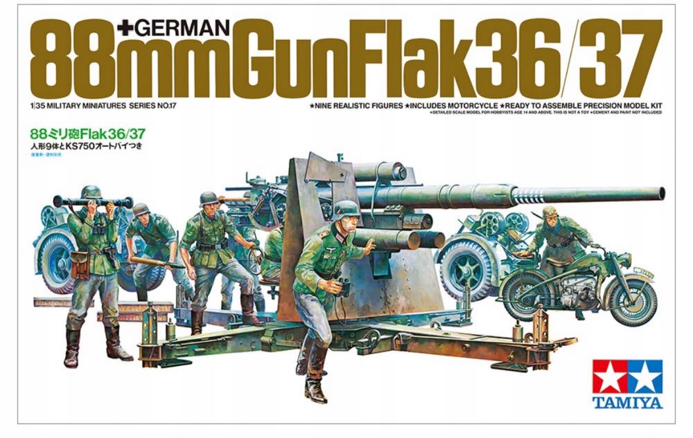 model 1/35 88mm Gun Flak 36/37 Tamiya 35017