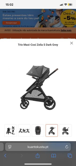 Carrinho Cybex Zélia + Ovo | Conjunto completo | Bom estado