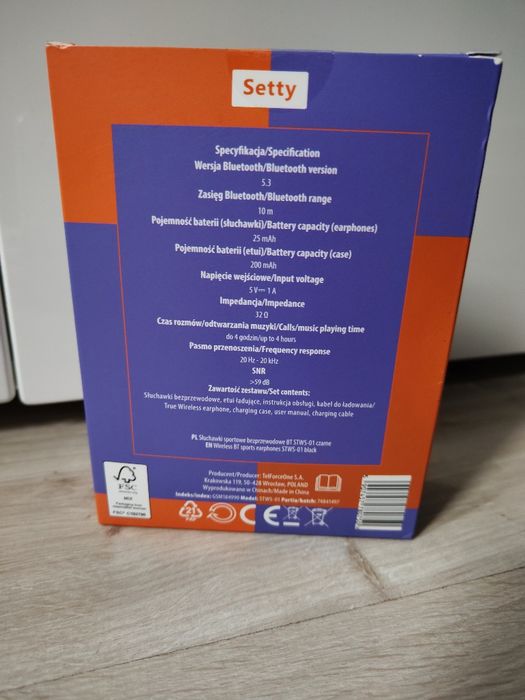 Słuchawki sportowe bluetooth Setty