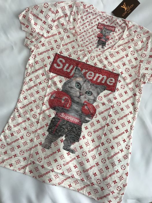 Жіноча футболка Supreme, женская футболка Louis Vuitton