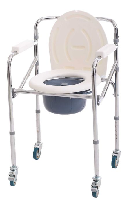 Крісло-туалет стандартне сталеве на колесах MED1-SC7001W