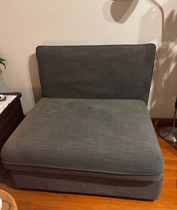 Poltrona Larga / Módulo de Sofá Cinzento (100cm) - Confortável