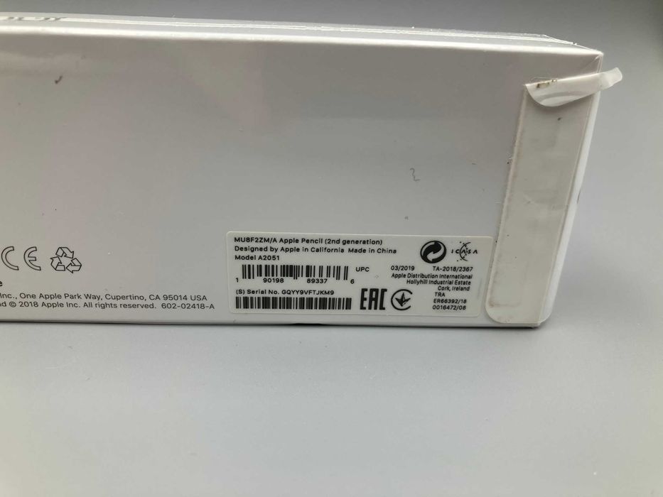 Стилус Apple Pencil 2 (Model A2051, MU8F2ZM/A)  Новий повний комплект