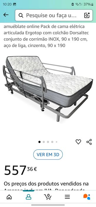 Cama eléctrica e colchão