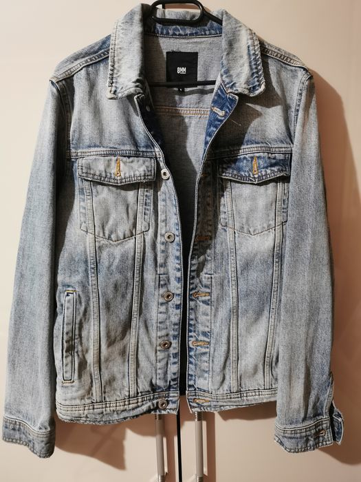 Kurtka jeans dżins damska 36 S jasnoniebieska 8MM cieniowana aplikacja