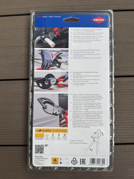 Nożyce do cięcia kabli 95.36.280 KNIPEX