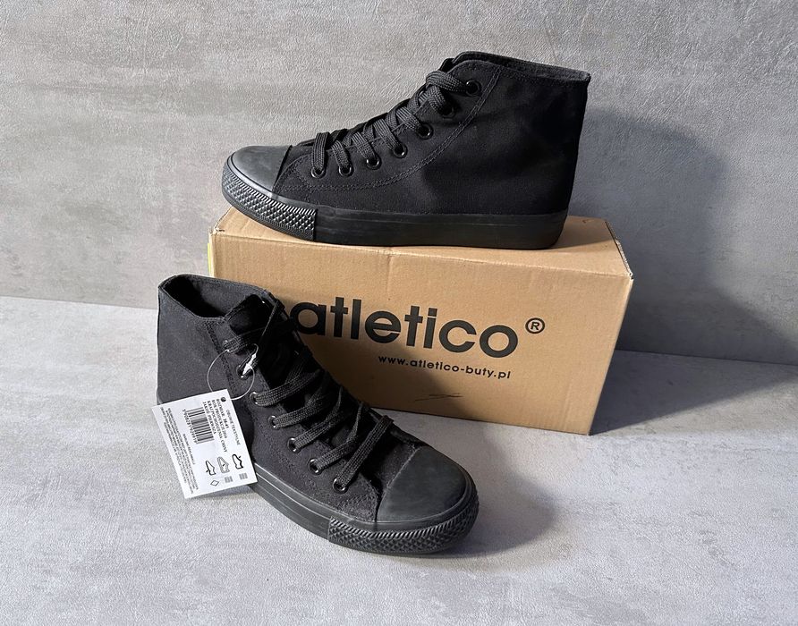 Trampki tenisówki wysokie Atletico czarne rozm. 39