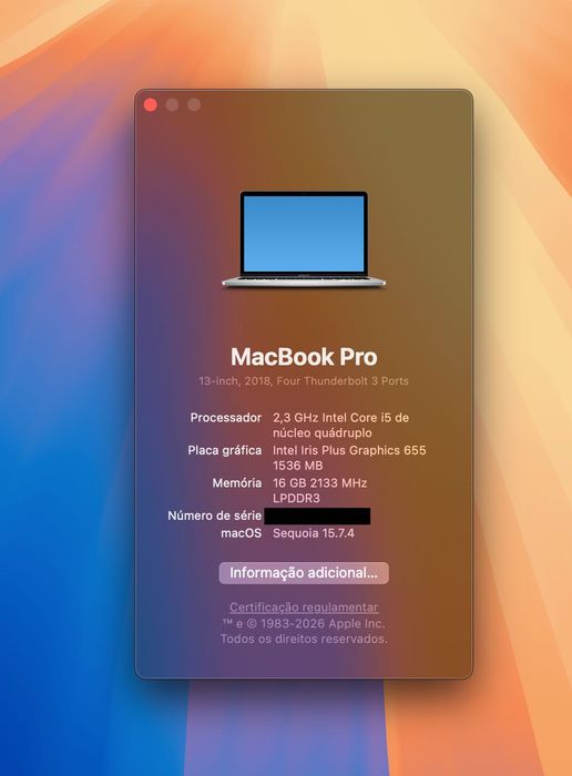 MacBook Pro 13 2018 (Touchbar, i5 quad-core, 16GB Ram, 256 SSD)