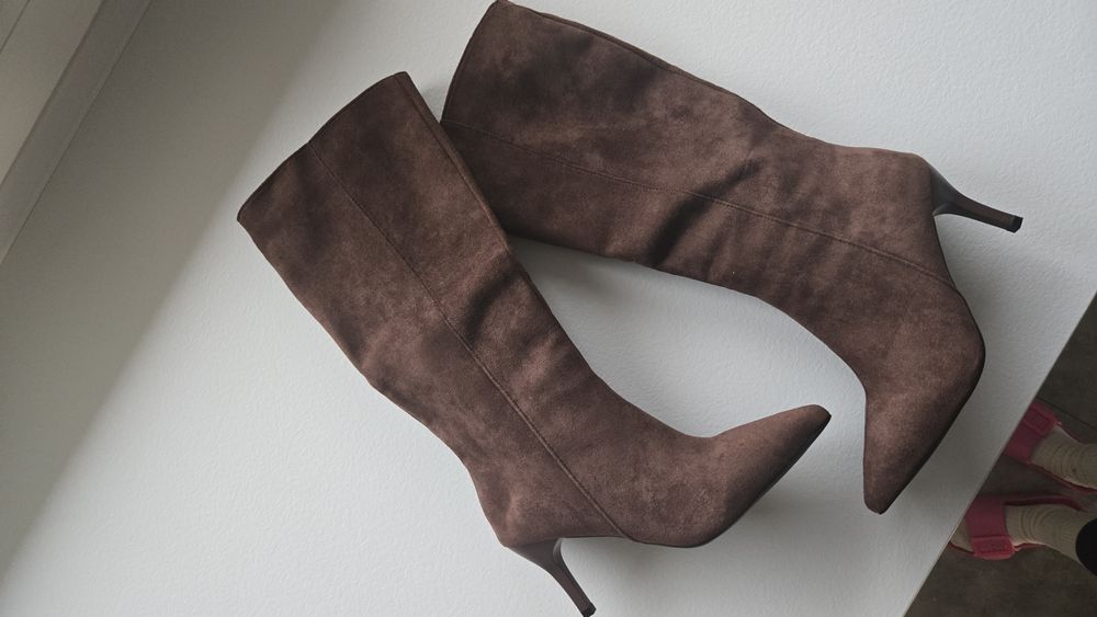 Kozaki szpilka 36 czekoladowe brąz nowe