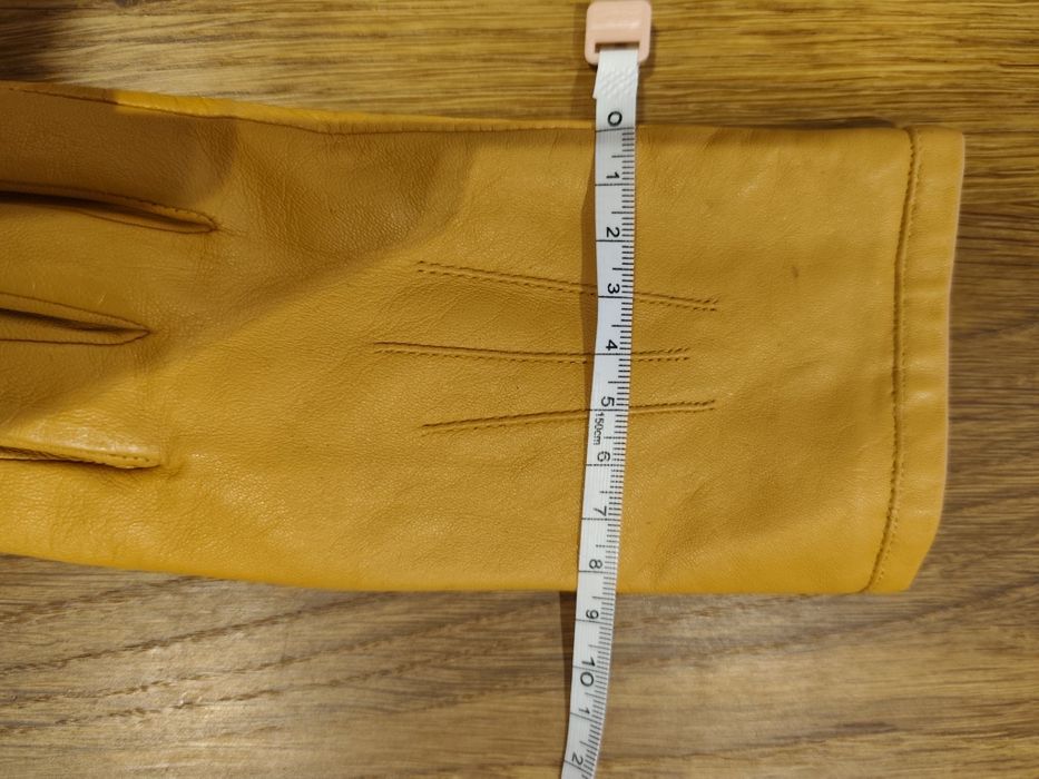 Piękne skórzane rękawiczki jasny brąz Mark&Spencer