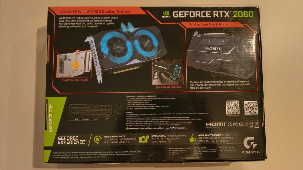 GWARANCJA Gigabyte GeForce RTX 2060 D6 6GB GDDR6